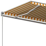 vidaXL Copertină autonomă retractabilă automat galben&alb 400x350 cm vidaXL Copertină autonomă retractabilă automat galben&alb 400x350 cm