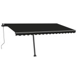 vidaXL Copertină autonomă retractabilă automat, antracit, 400x350 cm vidaXL Copertină autonomă retractabilă automat, antracit, 400x350 cm