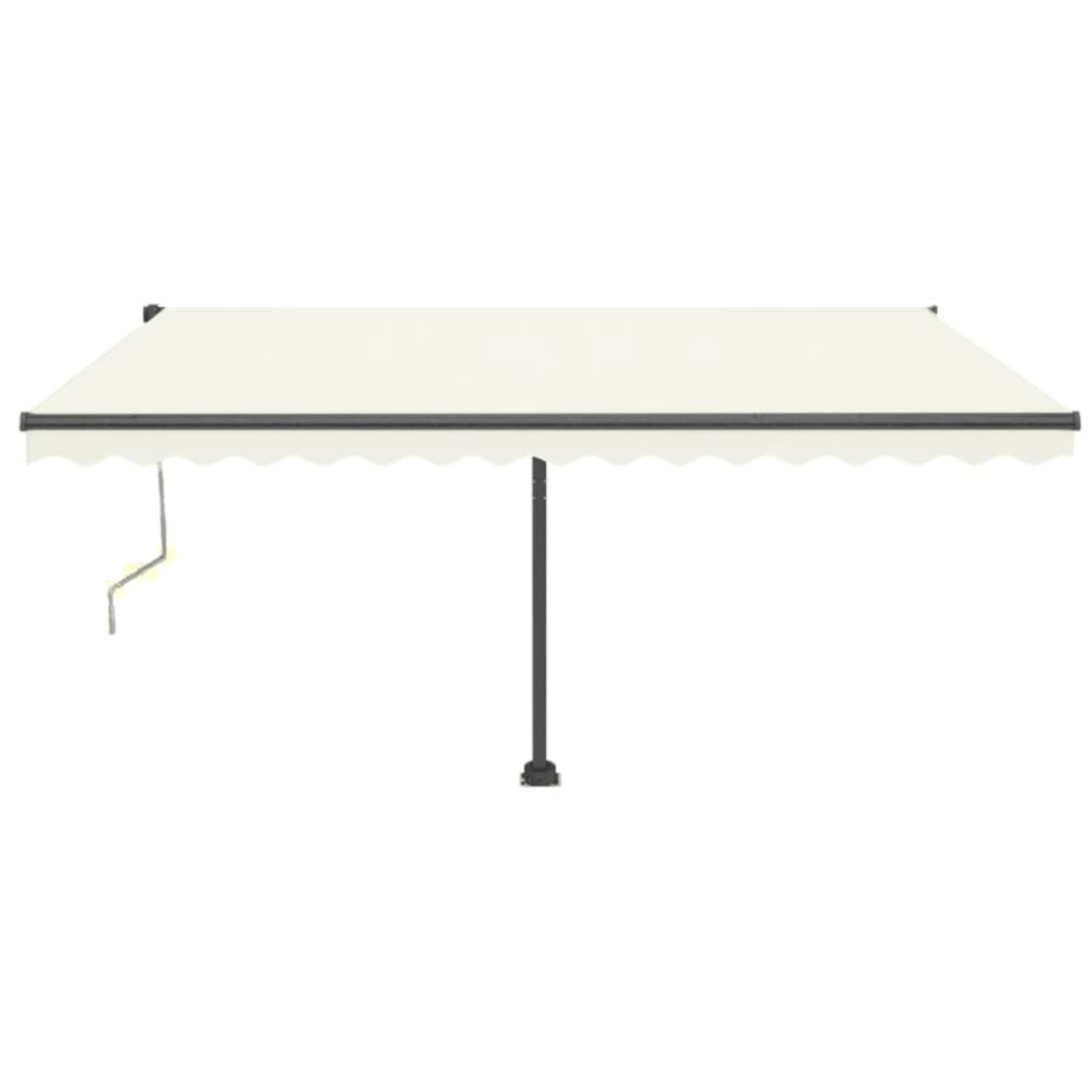 vidaXL Copertină automată cu senzor vânt & LED, crem, 400x350 cm