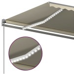vidaXL Copertină automată cu senzor vânt & LED, crem, 400x350 cm vidaXL Copertină automată cu senzor vânt & LED, crem, 400x350 cm