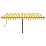 vidaXL Copertină automată cu senzor vânt&LED, galben/alb, 400x350 cm vidaXL Copertină automată cu senzor vânt&LED, galben/alb, 400x350 cm