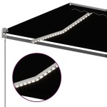 vidaXL Copertină automată cu senzor vânt & LED, antracit, 400x350 cm