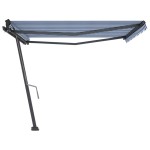 vidaXL Copertină autonomă retractabilă manual albastru/alb 450x350 cm vidaXL Copertină autonomă retractabilă manual albastru/alb 450x350 cm