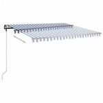 vidaXL Copertină autonomă retractabilă manual albastru/alb 450x350 cm vidaXL Copertină autonomă retractabilă manual albastru/alb 450x350 cm