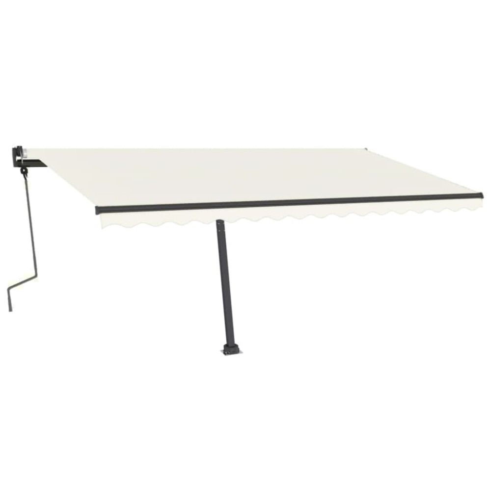 vidaXL Copertină autonomă retractabilă manual, crem, 450x350 cm