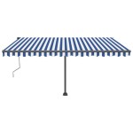 vidaXL Copertină autonomă retractabilă automat albastru&alb 450x350 cm vidaXL Copertină autonomă retractabilă automat albastru&alb 450x350 cm