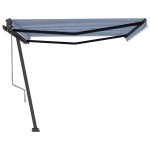 vidaXL Copertină autonomă retractabilă automat albastru&alb 450x350 cm vidaXL Copertină autonomă retractabilă automat albastru&alb 450x350 cm