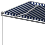 vidaXL Copertină autonomă retractabilă automat albastru&alb 450x350 cm vidaXL Copertină autonomă retractabilă automat albastru&alb 450x350 cm