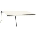 vidaXL Copertină autonomă retractabilă automat, crem, 450x350 cm vidaXL Copertină autonomă retractabilă automat, crem, 450x350 cm