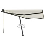 vidaXL Copertină autonomă retractabilă automat, crem, 450x350 cm vidaXL Copertină autonomă retractabilă automat, crem, 450x350 cm