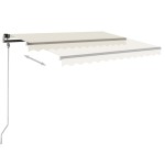 vidaXL Copertină autonomă retractabilă automat, crem, 450x350 cm vidaXL Copertină autonomă retractabilă automat, crem, 450x350 cm