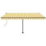 vidaXL Copertină autonomă retractabilă automat galben & alb 450x350 cm