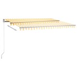 vidaXL Copertină autonomă retractabilă automat galben & alb 450x350 cm