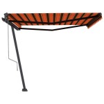 vidaXL Copertină autonomă retractabilă automat oranj/maro 450x350 cm vidaXL Copertină autonomă retractabilă automat oranj/maro 450x350 cm