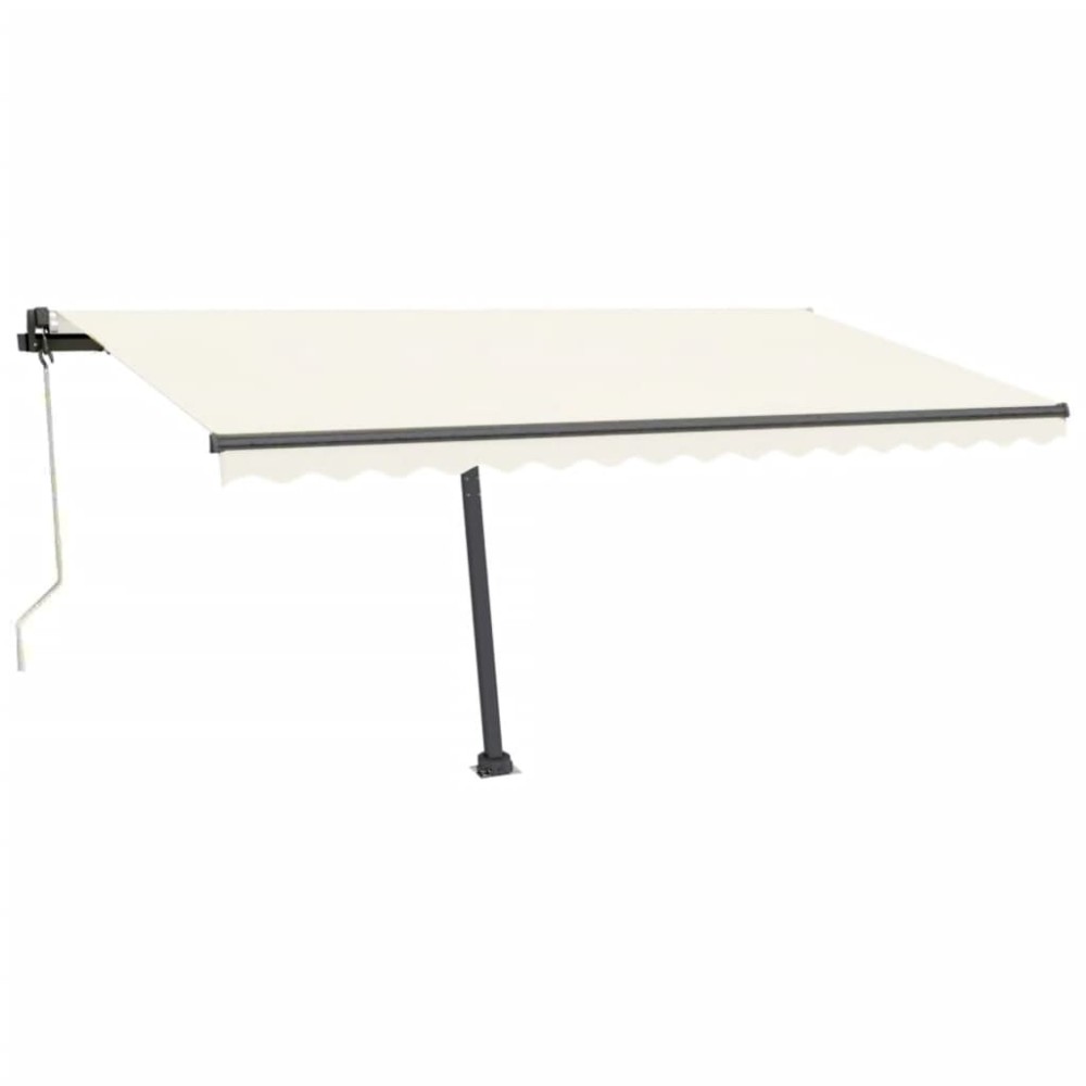 vidaXL Copertină automată cu LED & senzor vânt, crem, 450x350 cm