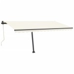 vidaXL Copertină automată cu LED & senzor vânt, crem, 450x350 cm vidaXL Copertină automată cu LED & senzor vânt, crem, 450x350 cm