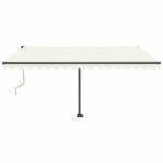 vidaXL Copertină automată cu LED & senzor vânt, crem, 450x350 cm vidaXL Copertină automată cu LED & senzor vânt, crem, 450x350 cm