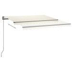 vidaXL Copertină automată cu LED & senzor vânt, crem, 450x350 cm vidaXL Copertină automată cu LED & senzor vânt, crem, 450x350 cm
