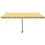 vidaXL Copertină automată cu LED/senzor vânt, galben&alb, 450x350 cm vidaXL Copertină automată cu LED/senzor vânt, galben&alb, 450x350 cm