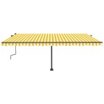 vidaXL Copertină autonomă retractabilă manual galben/alb 500x350 cm