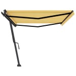 vidaXL Copertină autonomă retractabilă manual galben/alb 500x350 cm