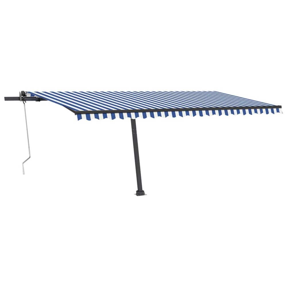 vidaXL Copertină autonomă retractabilă automat albastru&alb 500x350 cm