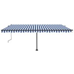 vidaXL Copertină autonomă retractabilă automat albastru&alb 500x350 cm vidaXL Copertină autonomă retractabilă automat albastru&alb 500x350 cm