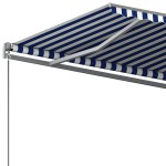 vidaXL Copertină autonomă retractabilă automat albastru&alb 500x350 cm vidaXL Copertină autonomă retractabilă automat albastru&alb 500x350 cm