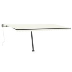 vidaXL Copertină autonomă retractabilă automat, crem, 500x350 cm vidaXL Copertină autonomă retractabilă automat, crem, 500x350 cm