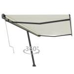 vidaXL Copertină autonomă retractabilă automat, crem, 500x350 cm vidaXL Copertină autonomă retractabilă automat, crem, 500x350 cm