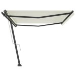 vidaXL Copertină autonomă retractabilă automat, crem, 500x350 cm vidaXL Copertină autonomă retractabilă automat, crem, 500x350 cm