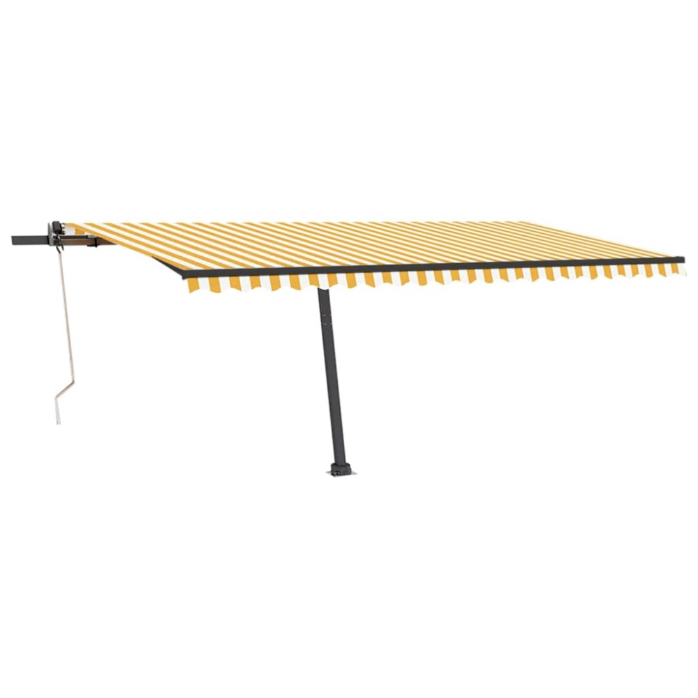 vidaXL Copertină autonomă retractabilă automat galben&alb 500x350 cm