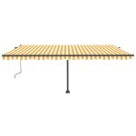 vidaXL Copertină autonomă retractabilă automat galben&alb 500x350 cm vidaXL Copertină autonomă retractabilă automat galben&alb 500x350 cm