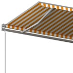 vidaXL Copertină autonomă retractabilă manual, galben/alb, 600x350 cm