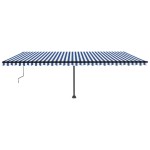 vidaXL Copertină autonomă retractabilă automat albastru&alb 600x350 cm