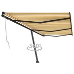 vidaXL Copertină autonomă retractabilă automat galben & alb 600x350 cm vidaXL Copertină autonomă retractabilă automat galben & alb 600x350 cm