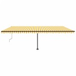 vidaXL Copertină autonomă retractabilă automat galben & alb 600x350 cm vidaXL Copertină autonomă retractabilă automat galben & alb 600x350 cm