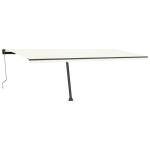 vidaXL Copertină automată cu senzor vânt & LED, crem, 600x350 cm