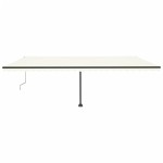 vidaXL Copertină automată cu senzor vânt & LED, crem, 600x350 cm