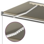 vidaXL Copertină automată cu senzor vânt & LED, crem, 600x350 cm