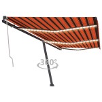 vidaXL Copertină automată cu senzor vânt & LED, oranj/maro, 600x350 cm vidaXL Copertină automată cu senzor vânt & LED, oranj/maro, 600x350 cm
