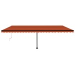vidaXL Copertină automată cu senzor vânt & LED, oranj/maro, 600x350 cm vidaXL Copertină automată cu senzor vânt & LED, oranj/maro, 600x350 cm