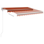 vidaXL Copertină retractabilă manual cu stâlpi portocaliu/maro 3x2,5 m vidaXL Copertină retractabilă manual cu stâlpi portocaliu/maro 3x2,5 m