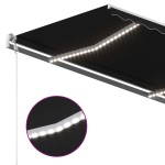 vidaXL Copertină retractabilă manual cu LED, antracit, 3x2,5 m vidaXL Copertină retractabilă manual cu LED, antracit, 3x2,5 m