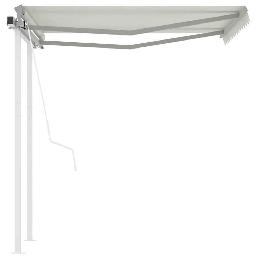 vidaXL Copertină retractabilă automat cu stâlpi, crem, 3x2,5 m