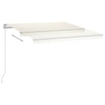 vidaXL Copertină retractabilă automat cu stâlpi, crem, 3x2,5 m vidaXL Copertină retractabilă automat cu stâlpi, crem, 3x2,5 m