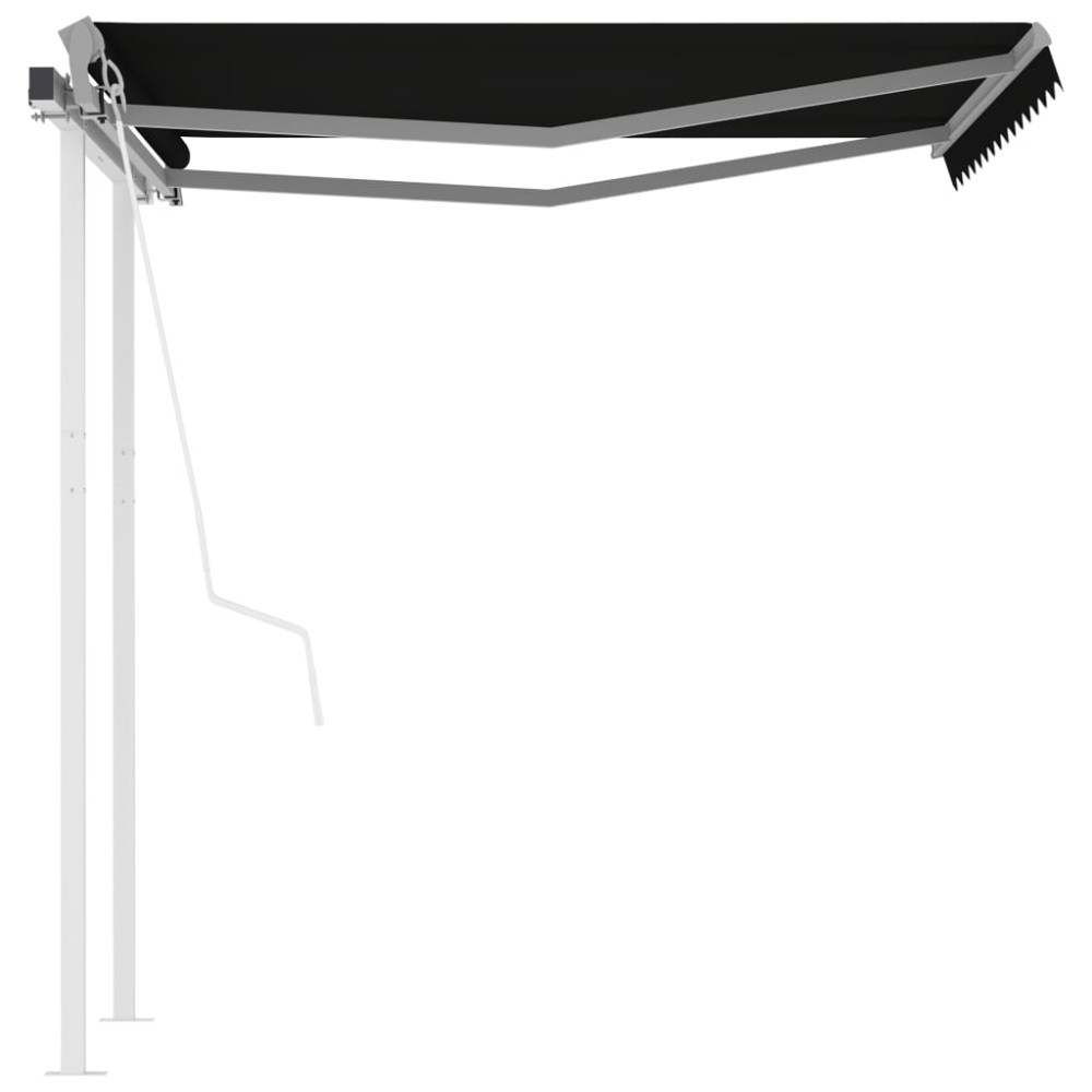 vidaXL Copertină retractabilă automat cu stâlpi, antracit, 3x2,5 m