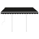 vidaXL Copertină retractabilă automat cu stâlpi, antracit, 3x2,5 m vidaXL Copertină retractabilă automat cu stâlpi, antracit, 3x2,5 m
