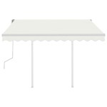 vidaXL Copertină retractabilă manual cu stâlpi, crem, 3,5x2,5 m