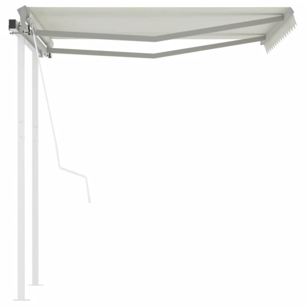 vidaXL Copertină retractabilă automat cu stâlpi, crem, 3,5x2,5 m